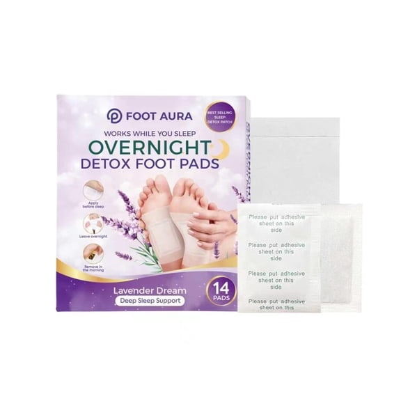 FootAura Lavender Overnight Foot Patches Sleep & Relaxation, 14 Count