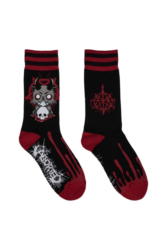 x Aborted Death Kitty Crew Socks