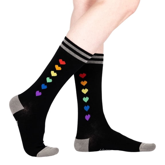 FootClothes x Happy Impulse Pride Pixel Hearts Crew Socks