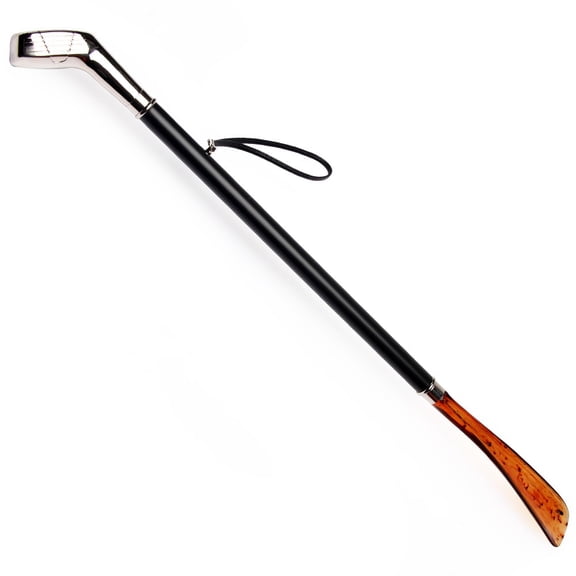 FootFitter Deluxe Long-handled Shoe Horn - 27" Long Nickel Plated (Golf Driver)