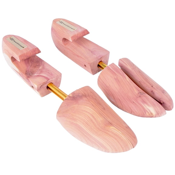 FootFitter Shoe Trees for Men, Wide Heel Split Toe, Aromatic Cedar Boot Trees