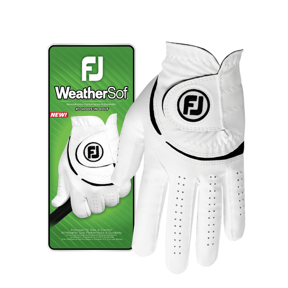 FootJoy 2023 Men's WeatherSof Golf Glove, Large, Left Handed, White