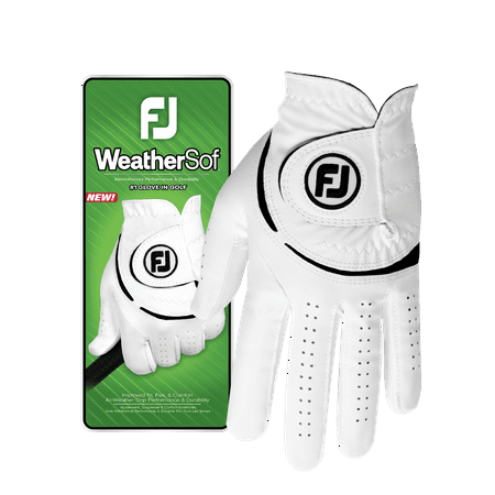 FootJoy 2023 Men's WeatherSof Golf Glove for Left Handed Golfers, Medium/Large, White