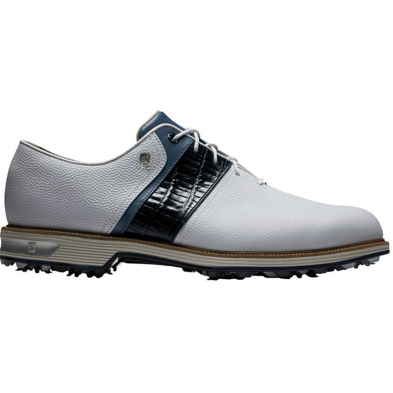 FootJoy Men's DryJoys Premiere Series Packard Golf Shoes (Previous Season Style) (White/Navy, 8 D US)
