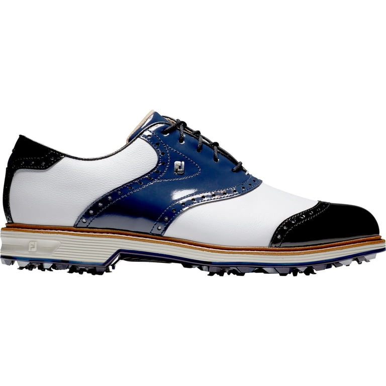 FootJoy Dryjoys Premiere Series Wilcox Men’s 11.5M Navy White Leather Golf Shoes Packard | Classic Style Men main image 4