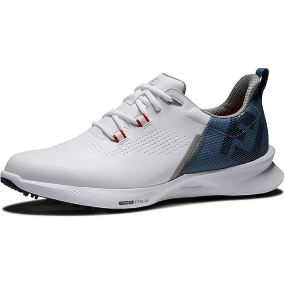 FootJoy Men's Fj Fuel Golf Shoe 10 Wide White/Blue Fog/Red