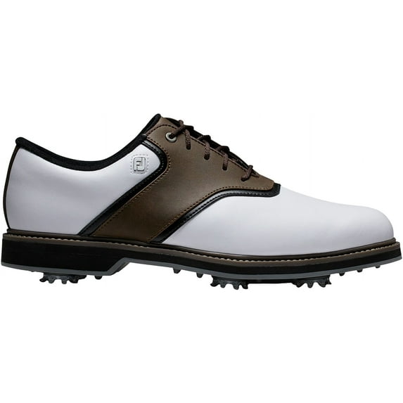 FootJoy Men's FJ Originals Golf Shoes (White/Black/Brown, 13 D US)