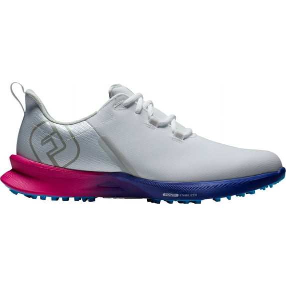 FootJoy Men's Fuel Sport Golf Shoes (White/Pink/Blue, 11 D US)