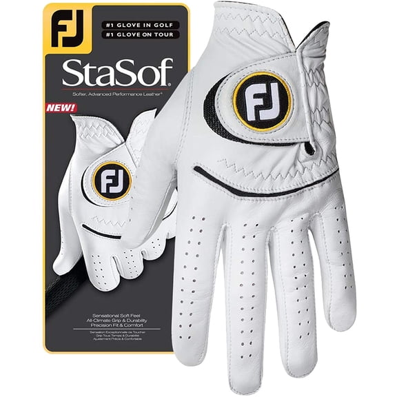 FootJoy Men's StaSof Golf Glove White X-Large, Worn on Left Hand