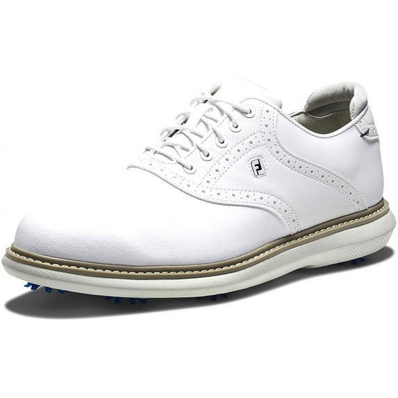 FootJoy Mens Traditions Golf Shoe 8.5 X-Wide White/White