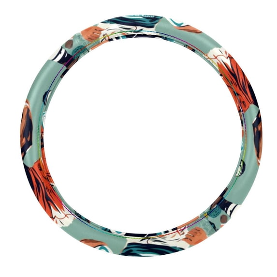 Football 14.5 Inch Printing PVC Leather Car Wheel Cover Steering Wheel Cover Auto Accessories