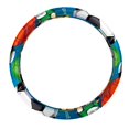 thumbnail image 1 of Football 14.5 Inch Printing PVC Leather Steering Wheel Cover Auto Accessories, 1 of 6