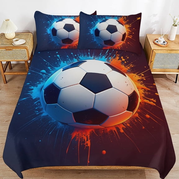 Football-2 Quilt Cover 3pcs Set Home Textiles Duvet Cover Set Pillowcases Soft Comfortable Bedding Set King