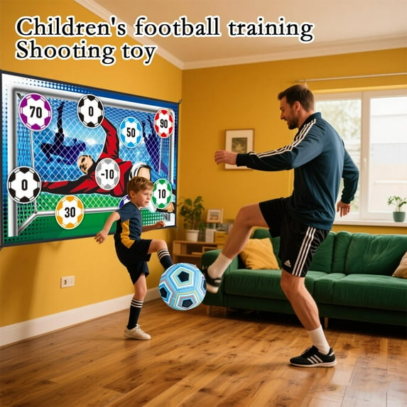 Football Accuracy Target Game, Indoor/Outdoor Soccer Ball Game Set, Foldable Flannel Mat Goals Toy with 1 Balls for Boy (1Box)