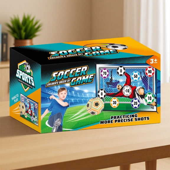 Football Accuracy Target Game, Indoor/Outdoor Soccer Ball Game Set, Folding Flannel Mat Goals, Easy Folding and Storage,Playing While Scoring (1Box)