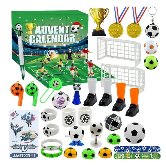 Countdown Sets Advent Calendar Kit 24 Days Football Accessories Set Building Toys for Teens and Boys