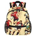 thumbnail image 1 of Football Airport Backpack Preppy Cute Mini Shoulder School Backpack Lightweight with Adjustable Shoulder Strap Large Capacity Printed Design, 1 of 6