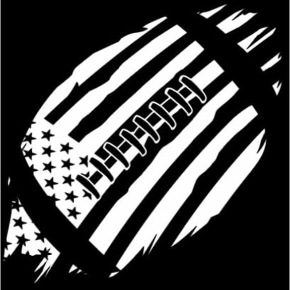 Football American Flag - Car Window - Premium Vinyl Decal/Sticker