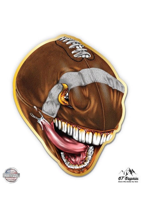 Football Angry Face - 12" Vinyl Sticker Waterproof Decal