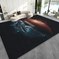 thumbnail image 1 of Football Area Rug, American Football Sports Man Cave Indoor Throw Rugs, Low Pile Easy Clean Mats, Washable Stain Resistant Entry Carpet for Floor Bedside Entrance 4x5ft, 1 of 6