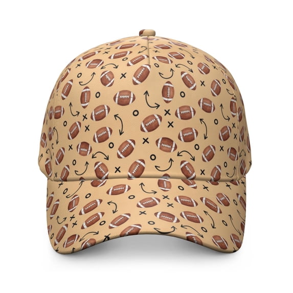 Football Arrow Beige Pattern Baseball Cap, Outdoor Travel Cap with Snap ...