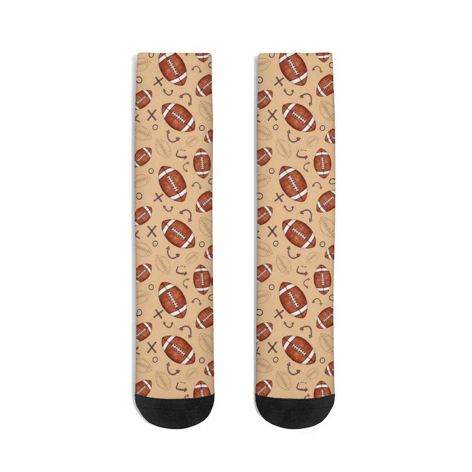 Football Arrow Beige Pattern Men's Mid-calf Crew Socks, Work Dress ...