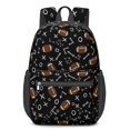 thumbnail image 1 of Football Arrow Black Pattern 17" School Backpacks for Teens,Waterproof Oxford Fabric,S-Shape Padded Straps for School,Travel,Hiking,Camping, 1 of 6