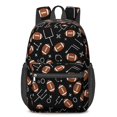 thumbnail image 1 of Football Arrow Black Pattern 17" School Backpacks for Teens,Waterproof Oxford Fabric,S-Shape Padded Straps for School,Travel,Hiking,Camping, 1 of 6