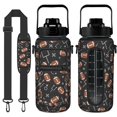 Football Arrow Black Pattern 64oz Half Gallon Water Bottle with Sleeve ...