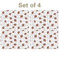 Football Arrow White Pattern Linen-look Placemats Set Of 4, Farmhouse ...