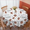 thumbnail image 1 of Football Arrow White Pattern Round Tablecloth 70"x70", Wrinkle Resistant Wipeable Table Cover for Kitchen Dining Room Picnic Patio and Party, 1 of 6