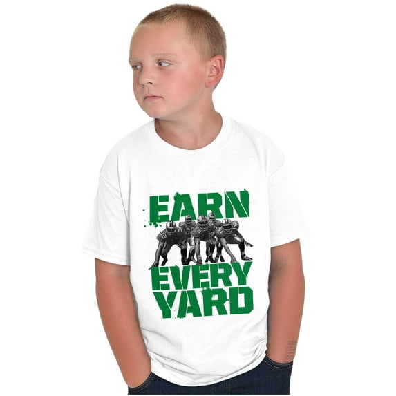 Football Athlete Earn Every Yard Boys Kids T Shirt Tees Tops Teen Brisco Brands S