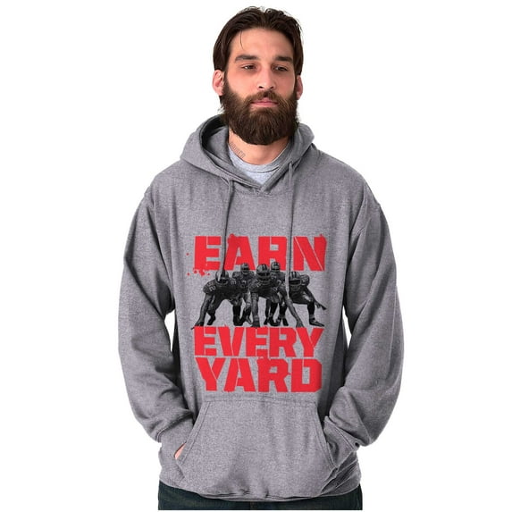 Football Athlete Earn Every Yard Hoodie Hooded Sweatshirt Men Brisco Brands S