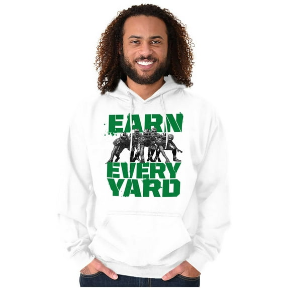 Football Athlete Earn Every Yard Men's Big & Tall Graphic Hoodie Brisco Brands 2X