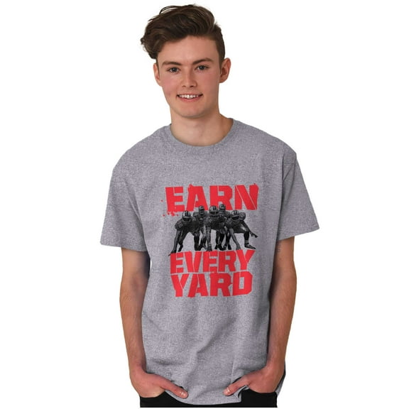 Football Athlete Earn Every Yard Men's Graphic T Shirt Tees Brisco Brands S