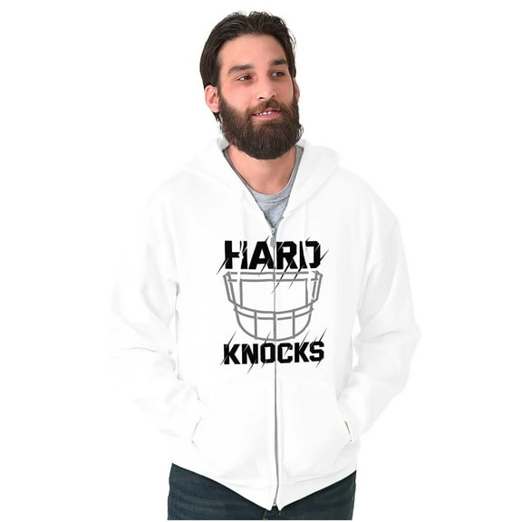Football Athlete Helmet Hard Knocks Zip Hoodie Sweatshirt Men Brisco Brands X