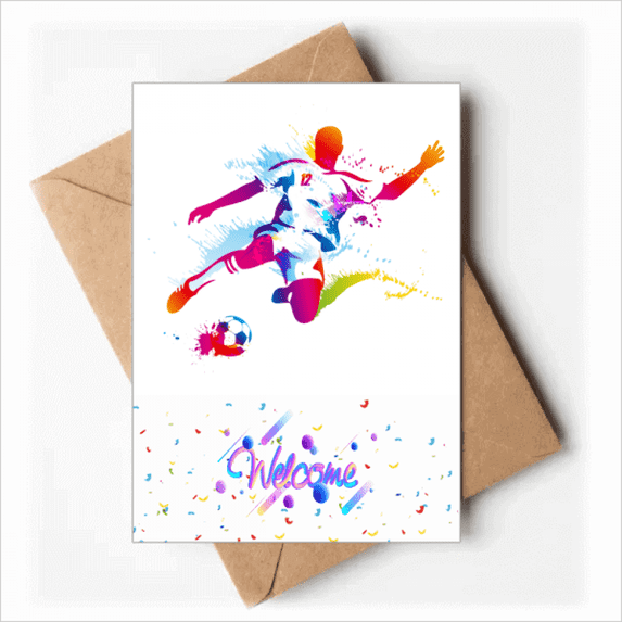 Football Athletes Pattern Welcome Back Greeting Cards Envelopes Blank