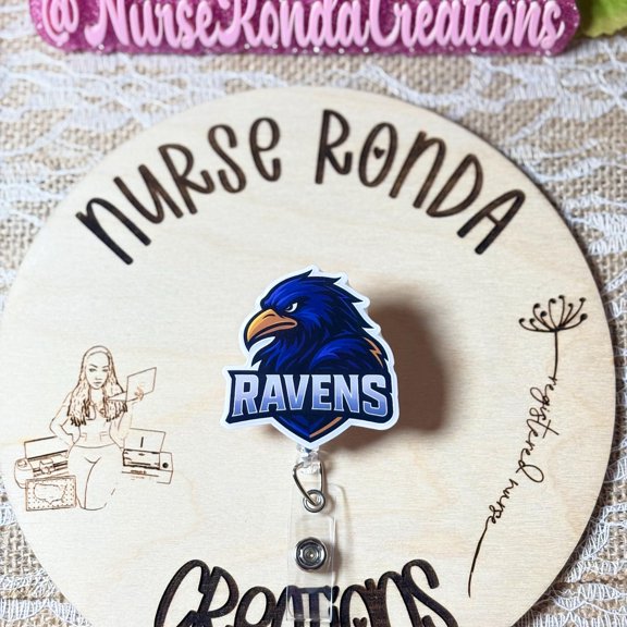 Football Badge Reel, Ravens Badge, Football Team, Gift