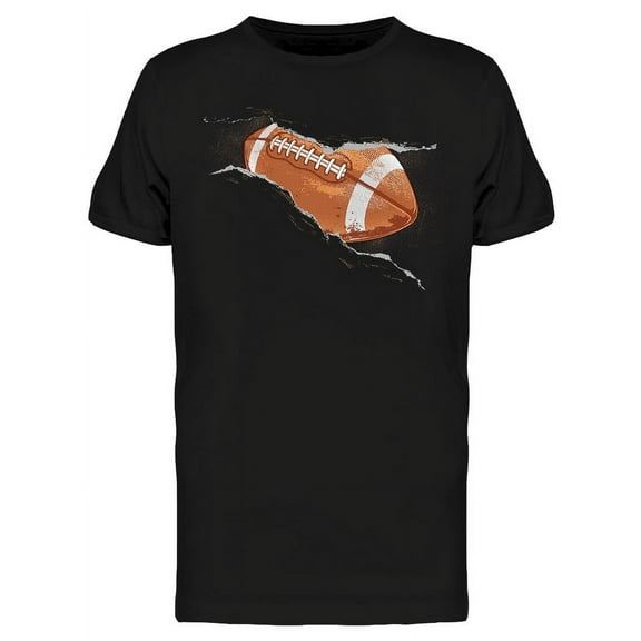 Football Ball Behind A Rip T-Shirt Men -Image by Shutterstock, Male Medium