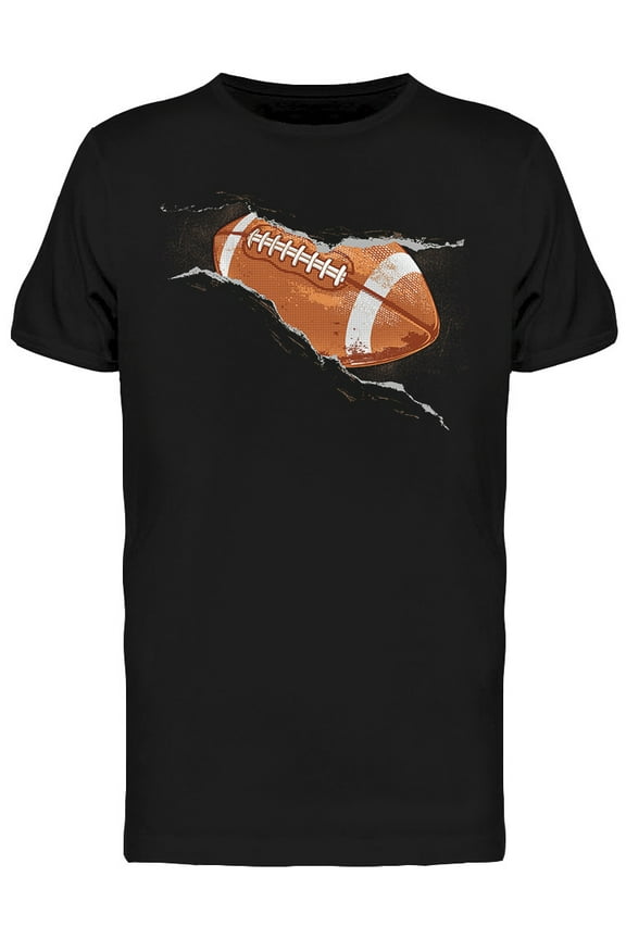 Football Ball Behind A Rip T-Shirt Men -Image by Shutterstock, Male Small