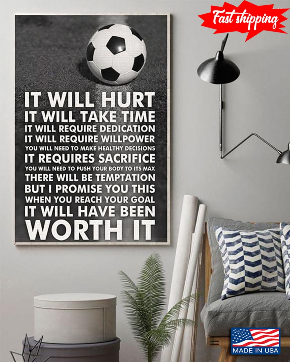 Football Ball On Football Field It Will Hurt It Will Take Time It Will ...