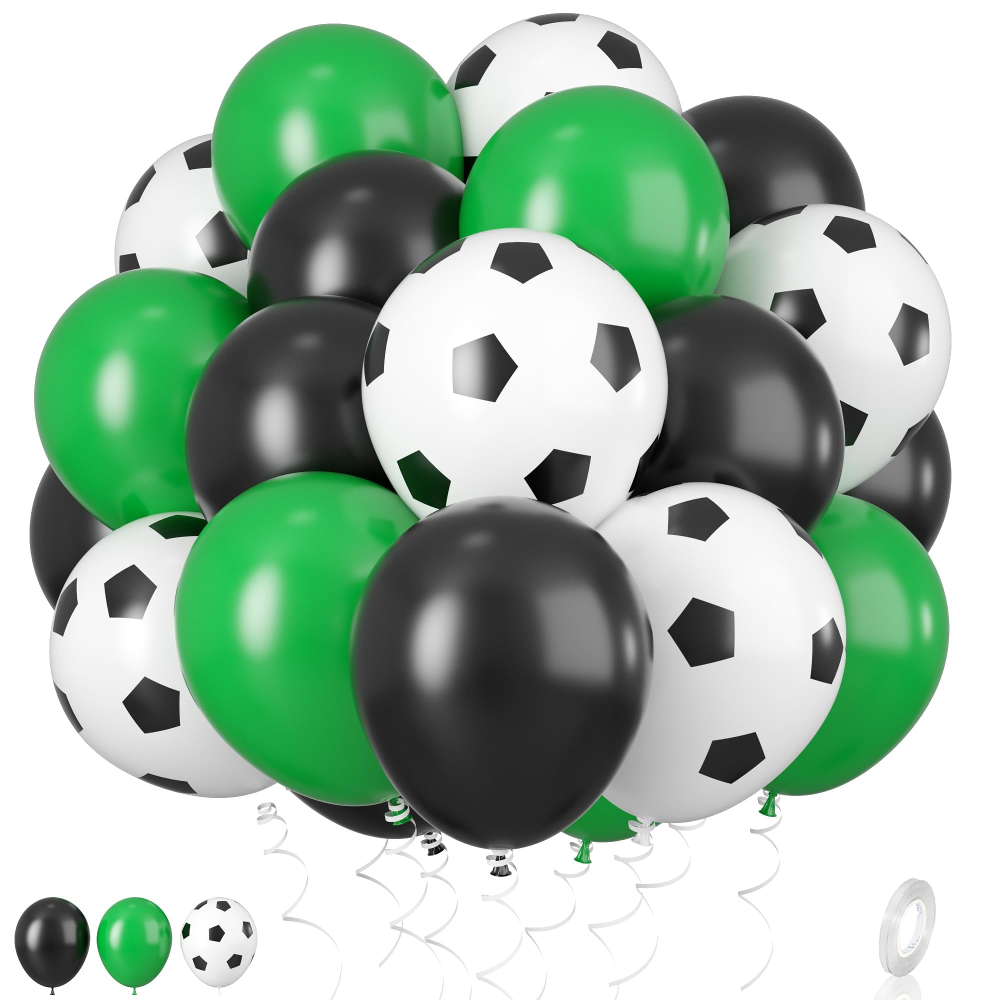 Football Balloons 12 Inch RRF12 Soccer Balloons Green Black White football-balloons-12-inch-rrf12-soccer-balloons-green-black-white