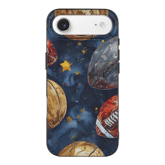 Football Baseball Basketball Art Black TPU Case for iPhone 17 Air Slim Shockproof Protective Phone Cover