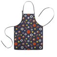 thumbnail image 1 of Football Baseball Pattern Kids Aprons for Girls and Boys,Adjustable Neck Strap Toddler Aprons for Kids Cooking Baking, 1 of 7