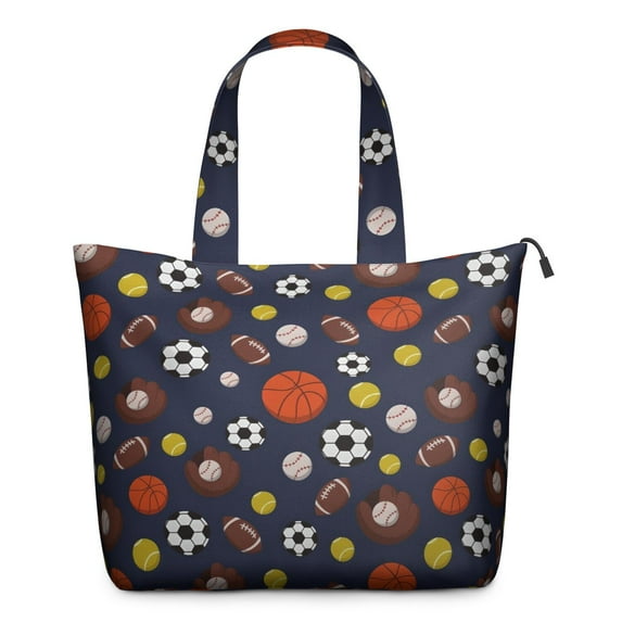 Football Baseball Pattern Travel Tote Bags for Women Carry On,Large Weekender Bags for Women Travel,Multi Functional Duffle Bag for Work,Shopping,Sports