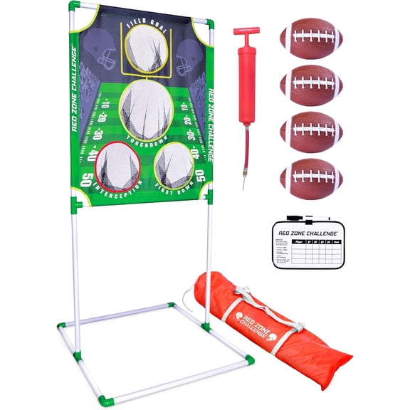 Football & Baseball Toss Games Available in Football Red Zone Challenge or Baseball Pro Pitch Challenge Choose Between Backyard Toss or Door Hang Targets