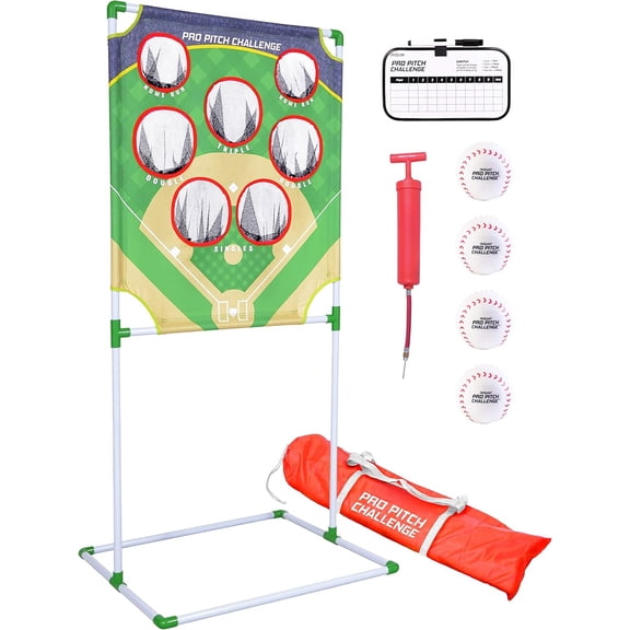 Football & Baseball Toss Games Available in Football Red Zone Challenge or Baseball Pro Pitch Challenge Choose Between Backyard Toss or Door Hang Targets