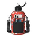 Football and Basketball Red Pattern 74oz Half Gallon Water Bottle with ...