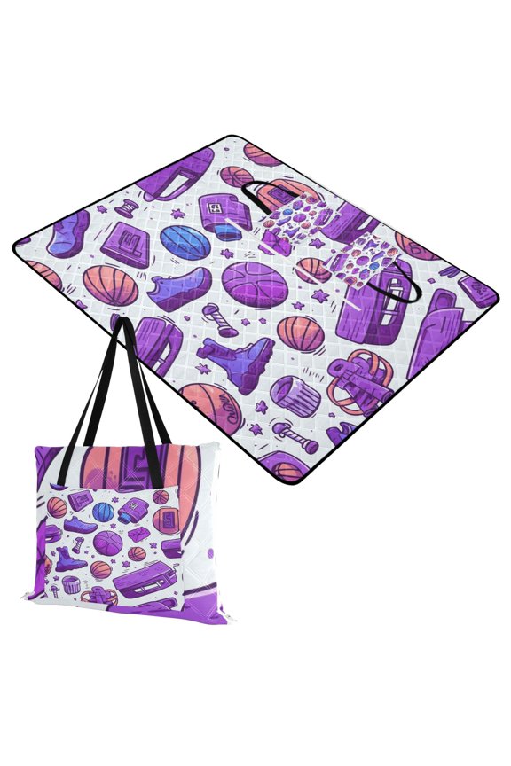 Football Basketball Shoes Extra Large Picnic Beach Blanket Waterproof Sand Proof Portable Outdoor Mat 60x80