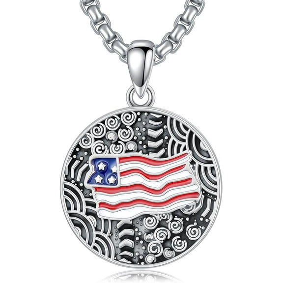 Football/Basketball/Soccer/Volleyball/Tennis/Baseball Necklace 925 Sterling Silver Bible Verse/American Flag Sport Pendant Necklace Sport Jewelry Gifts for Men Women